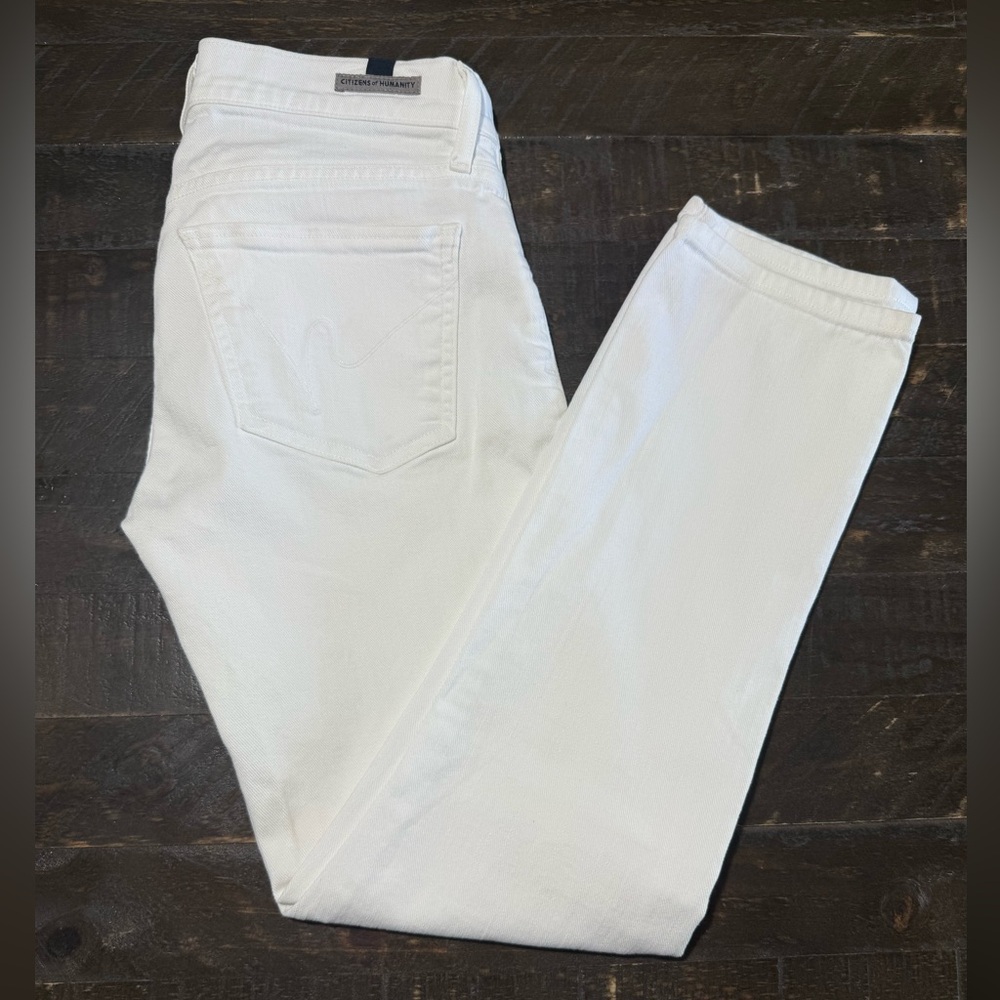 Citizens of Humanity White Denim Phoebe Jeans Sz 24 Spring Summer Easter Party